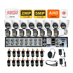 Sistema de Cámara CCTV Analógica de 16 Canales y 5MP con Audio Bidireccional, IP66, Kit DVR AHD, Visión Nocturna a Todo Color, Sistema de Vigilancia de Seguridad en Red - Product Image 1