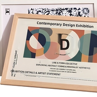 Bingkai Display Papan MDF Densitas Tinggi yang Dapat Disesuaikan, Bingkai Foto Kayu, Penyangga Puzzle/Poster A4/A3 untuk Dinding, untuk Penggunaan Studio