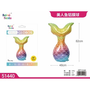 ลูกโป่งอลูมิเนียมฟอยล์รูปหางนางเงือก32นิ้วของตกแต่งงานปาร์ตี้ - Product Image 1