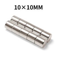Aimant cylindrique puissant en néodyme 10 mm x 10 mm, grade N35 N52, aimant permanent en terres rares pour expériences scientifiques et outils de bureau