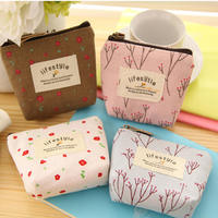 Dompet Mini Kanvas Gaya Pastoral Motif Bunga Kecil Korea Terbaru dan Laris Manis