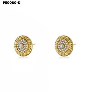 ต่างหูสตั๊ดชุบทองอินเทรนด์ PE0080 สำหรับผู้หญิง เครื่องประดับหรูหรา - Product Image 2