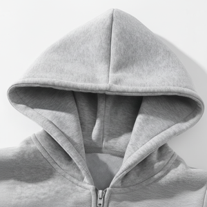 2025 hiver nouvelle goutte de haute qualité 340gsm polaire surdimensionné décontracté lavage à l'acide sweats à capuche avec motif solide 100% coton pour hommes - Product Image 1