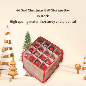 חם מכירה 64 קישוטי חג אחסון בד קריסמס שקוף אחסון רוכסן פלסטיק pc בית ארגון - Product Image 2