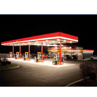 Structure de toiture en acier pour station-service avec auvent métallique