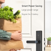 Serrure de porte intelligente à cinq points d'accès avec empreinte digitale, application Tuya, Wi-Fi, carte de sécurité, mot de passe, entrée sans clé, étanche, pour portes en acier, maison et hôtel
