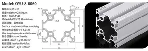 Profilé en aluminium 60X60 personnalisé en usine Profilé en aluminium 60X60