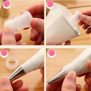 Ensemble de 8 pièces : Poches à douille pour crème et glaçage + 6 embouts en acier inoxydable pour décoration de gâteaux - Product Image 5