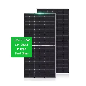 Düşük fiyat yüksek verimlilik Jinko p-tipi GÜNEŞ PANELI 535-555 Watt Bifacial çift cam 535W 540W 545W 550W 555 W PV paneli