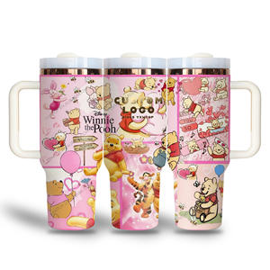 Newley מותאם אישית חבילת קריקטורה <span class=keywords><strong>pooh</strong></span> דוב 40 עוז כפול קיר ואקום חיצוני בוער מכונית עם תיבת מתנה - Product Image 3