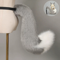 Ensemble de luxe en fausse fourrure douce, queue et oreilles de renard, bandeau surdimensionné et moelleux en forme d'oreilles d'animal pour cosplay d'anime, spectacle, fête, cadeau