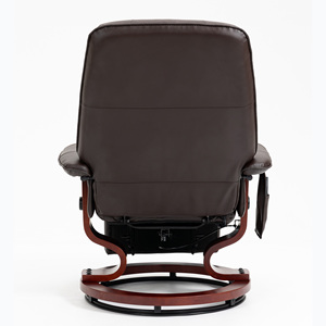 Sillón Reclinable Giratorio de Masaje Moderno y Económico, Tapizado en Microfibra con Aspecto de Cuero, Estructura Metálica, Diseño Ajustable, Respaldo Abierto y Brazos Acolchados - Product Image 3