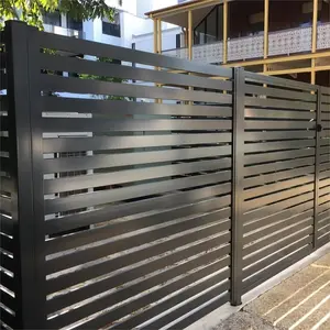 Factory Supply Decorative Easy Assembled Diy Garden Aluminum Fence Horizontal Slat Fence Panels
