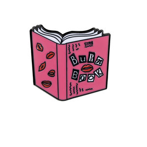 Le classiche labbra rosse delle donne bruciano spille con smalto del libro rosa si gettano nel modello di auto con lettera perdente spille rotonde - Product Image 6