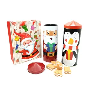 Christmas round tin for biscuit gif tin can