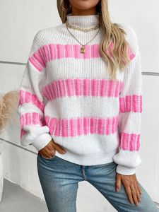 Suéter Feminino Casual de Inverno com Gola Dobrável, Manga Regular, Estampa Puff de Logotipo Personalizado, Caimento Solto, 100% Poliéster Respirável - Product Image 3