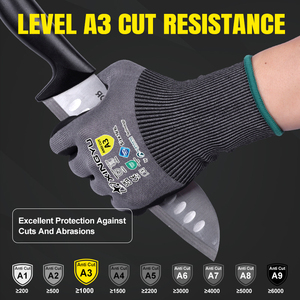 XINGYU ADAMAS Teknolojisi 18 Gauge Nitril Mikro İnce Köpük Kesilmeye Dayanıklı Güvenlik İş Eldivenleri Kavramalı Dikişsiz Kabuk ANSI A3 Gri - Product Image 3