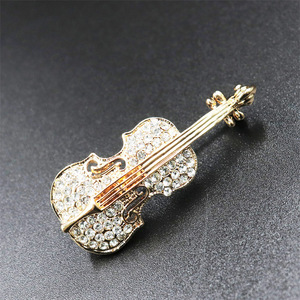 Broche de violín ZX de diseño distintivo, elegante y versátil, con acabado brillante, superventas, para decoración de sombreros y bufandas, unisex, de estilo único - Product Image 2