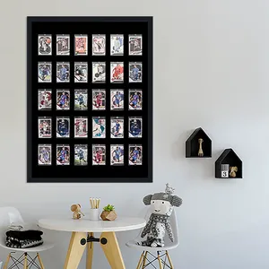 Wooden Sports Card Display Frame <b>Shadow</b> <b>Box</b> Wall Hanging for PSA Graded Trading Cards Collection Dustproof Acrylic Cover - Product Image 4