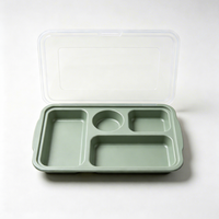 Boîte alimentaire multi-compartiments en PET avec couvercle transparent, boîte à lunch de qualité alimentaire pour sandwichs et bonbons, emballage personnalisable