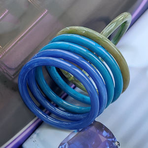 Brazalete de Resina Azul, Estilo Simple y Moderno, Imitación de Jade Acrílico, <span class=keywords><strong>para</strong></span> Mujer, Joyería, Novedad <span class=keywords><strong>2022</strong></span> - Product Image 3