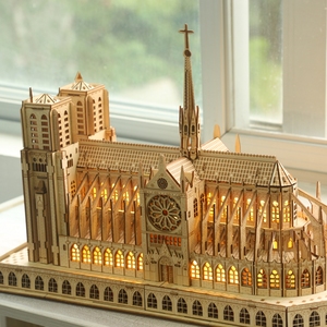 Rompecabezas 3D <span class=keywords><strong>de</strong></span> Madera DIY <span class=keywords><strong>de</strong></span> <span class=keywords><strong>Notre</strong></span> <span class=keywords><strong>Dame</strong></span> <span class=keywords><strong>de</strong></span> París, Juguete Educativo Personalizado, Juegos <span class=keywords><strong>de</strong></span> Rompecabezas para Niños y Adultos - Product Image 3