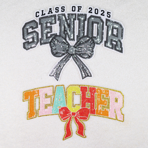 Thiết Kế Mới Sắt Trên Thêu Bản Vá Lỗi Kỳ Nghỉ <span class=keywords><strong>2025</strong></span> Tùy Chỉnh Màu Hồng Chenille Sequin Bow Các Bản Vá Lỗi Cho Quần Áo - Product Image 3