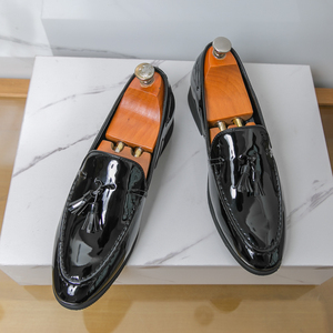 Mocasines de Cuero Brillante de Lujo <span class=keywords><strong>para</strong></span> Hombre, Color Magenta Metálico, Zapatos de Vestir <span class=keywords><strong>para</strong></span> Boda, Baile de Graduación, Fiesta - Product Image 4
