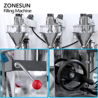 ZONESUN ZS-FM4A automatico tre teste servomotore verticale coclea spezie Soda latte in polvere riempitrice per vasetti di bottiglie