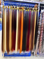 Rambut Sintetis Lurus Alami 12-32 inci untuk Kepang Crochet, Kepang Silky Wave Panjang Lurus untuk Wanita Kulit Hitam, Warna Hitam