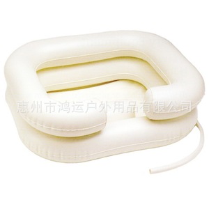 PVC Air Blown Shampoo <b>Basin</b> 50x50cm Portable With Water Delivery Bag White Irregular Shape Swimming Supplies - Product Image 3
