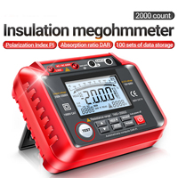 2500V Digital Insulation Resistance Tester 200GΩ Megohmmeter AC DC Voltage Meter with PI DAR Auto Discharge