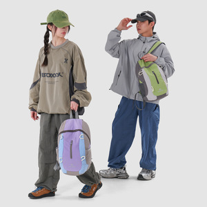 Mochila de nailon repelente al agua, gran capacidad, costuras en contraste de color, estilo coreano, mochila escolar para estudiantes, multifuncional para exteriores - Product Image 4