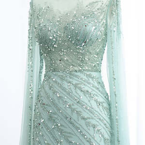 Jancember LSZ162 Abiti da Sera a Sirena Lussuosi a <span class=keywords><strong>Maniche</strong></span> <span class=keywords><strong>Lunghe</strong></span> con Paillettes, Perline e Cerniera - Product Image 6