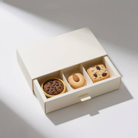 Boîte à biscuits personnalisée avec logo, doublure en éponge moderne et luxueuse, boîte à dessert en papier biodégradable de qualité alimentaire, pliable, pour chocolat et biscuits