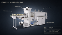 Machine d'emballage sous film rétractable PE avec pompe PLC automatique pour produits chimiques, textiles et marchandises