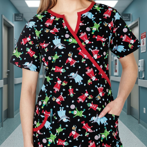 Uniforme médical pour femmes de Noël en coton et polyester, détection d'aiguilles, marque MAINTAIN - Product Image 2