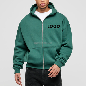 Hoodies zippés essentiels en molleton épais surdimensionnés de haute qualité pour le streetwear, personnalisables, fabriqués par des spécialistes - Product Image 2