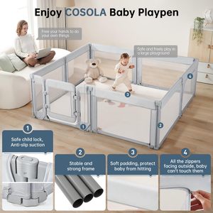 Moderno box in legno per bambini pieghevole portatile per interni esterni box box con serratura di sicurezza per bambini giochi e soggiorno uso - Product Image 4