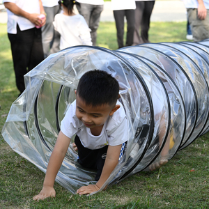 Tunnel de jeu transparent extensible pour enfants, pliable, 5 m de long, tube de ramper portable, tunnel de jeu pliable - Product Image 4