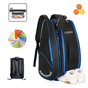 Sac à dos de padel en polyester personnalisé, grande capacité, compartiment séparé imperméable pour chaussures, accessoires de pickleball - Product Image 1