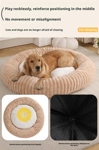 New Dog &amp; Cat <strong>Round</strong> Pet <strong>Bed</strong> with Removable Cover Sponge Filling Solid Design-Winter Warm Doghouse Cathouse Supplies - Product Image 4
