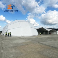 Tente polygonale en forme de coquille, hangar d'avion portable, abri de stockage pour avions, en PVC imperméable, dôme en alliage d'aluminium, ignifuge, pour extérieur, tout usage