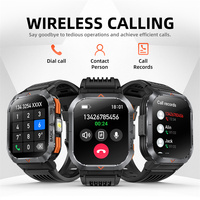 Reloj Inteligente Deportivo CR066 para Exteriores, Pantalla de 2.02 Pulgadas, Llamadas Bluetooth, Resistente al Agua 3 ATM, Batería Grande de 400 mAh, Linterna