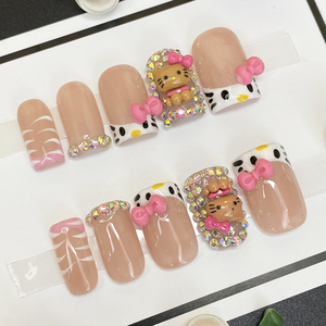 <span class=keywords><strong>Uñas</strong></span> Postizas Hechas a Mano Populares con Diseños Tallados en 3D Pintados a Mano, Venta al por Mayor, 10 Uds., <span class=keywords><strong>Uñas</strong></span> Acrílicas Reutilizables <span class=keywords><strong>para</strong></span> Manicura Manual - Product Image 3