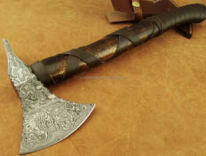 MS-Factory Haches en acier damassé de haute qualité à usage multiple avec manche en bois de couleur différente Design populaire Logo OEM personnalisé - Product Image 2