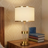 Lampes de chevet modernes 2 pièces, lampe de bureau en verre doré, contrôle tactile réglable à 3 canaux, port USB C+A, prise secteur, douille E26