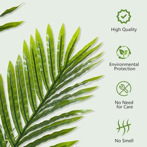 Palmier Artificiel 90 cm <span class=keywords><strong>en</strong></span> Plastique Tropical avec 9 Troncs, Design Écorce Réelle, Feuilles Ajustables, Écologique, pour Intérieur - Product Image 3