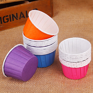 Solid Color Rolled Edge Cupcake Liners 50x39mm PE Coated <b>Paper</b> Cups For Baking Cake Tools - Product Image 1