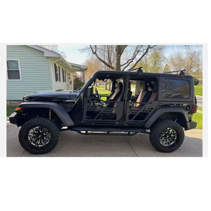 Tubulaire 4 <span class=keywords><strong>portes</strong></span> en acier inoxydable noir pour <span class=keywords><strong>Jeep</strong></span> Wrangler <span class=keywords><strong>JK</strong></span> 2007-2017 Porte <span class=keywords><strong>demi</strong></span>-tube avec miroir - Product Image 5